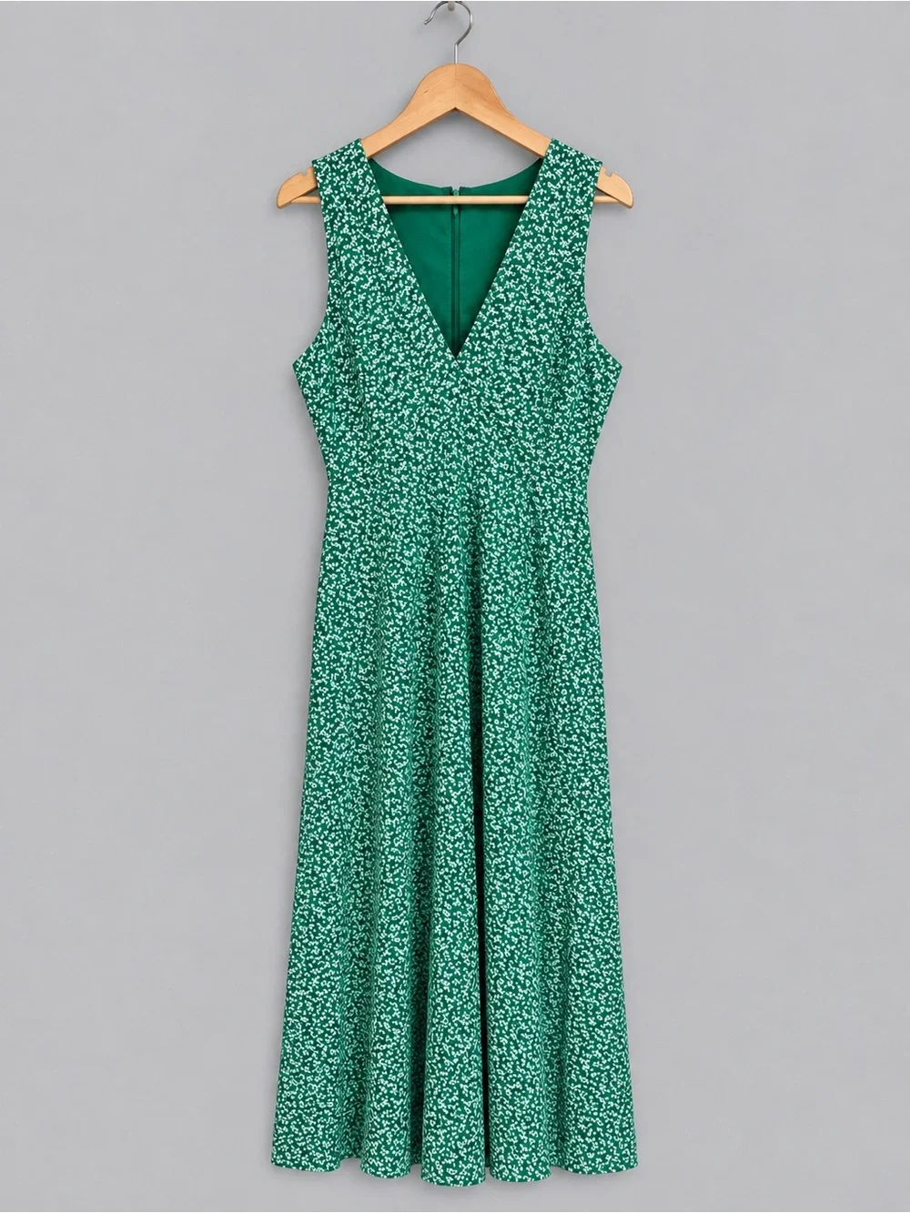 Abercrombie & Fitch Floral Maxi Dress Green White Sleeveless Size XLT Tall